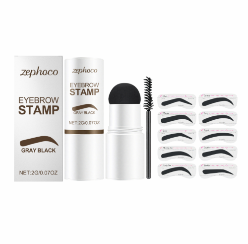 zephoco 灰黑色眉印套装 眉部美妆自然上色修饰填充眉毛不易晕染